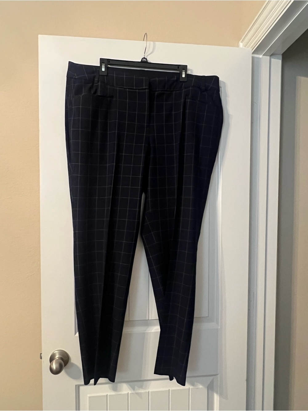 Windowpane Navy Dress Pants
